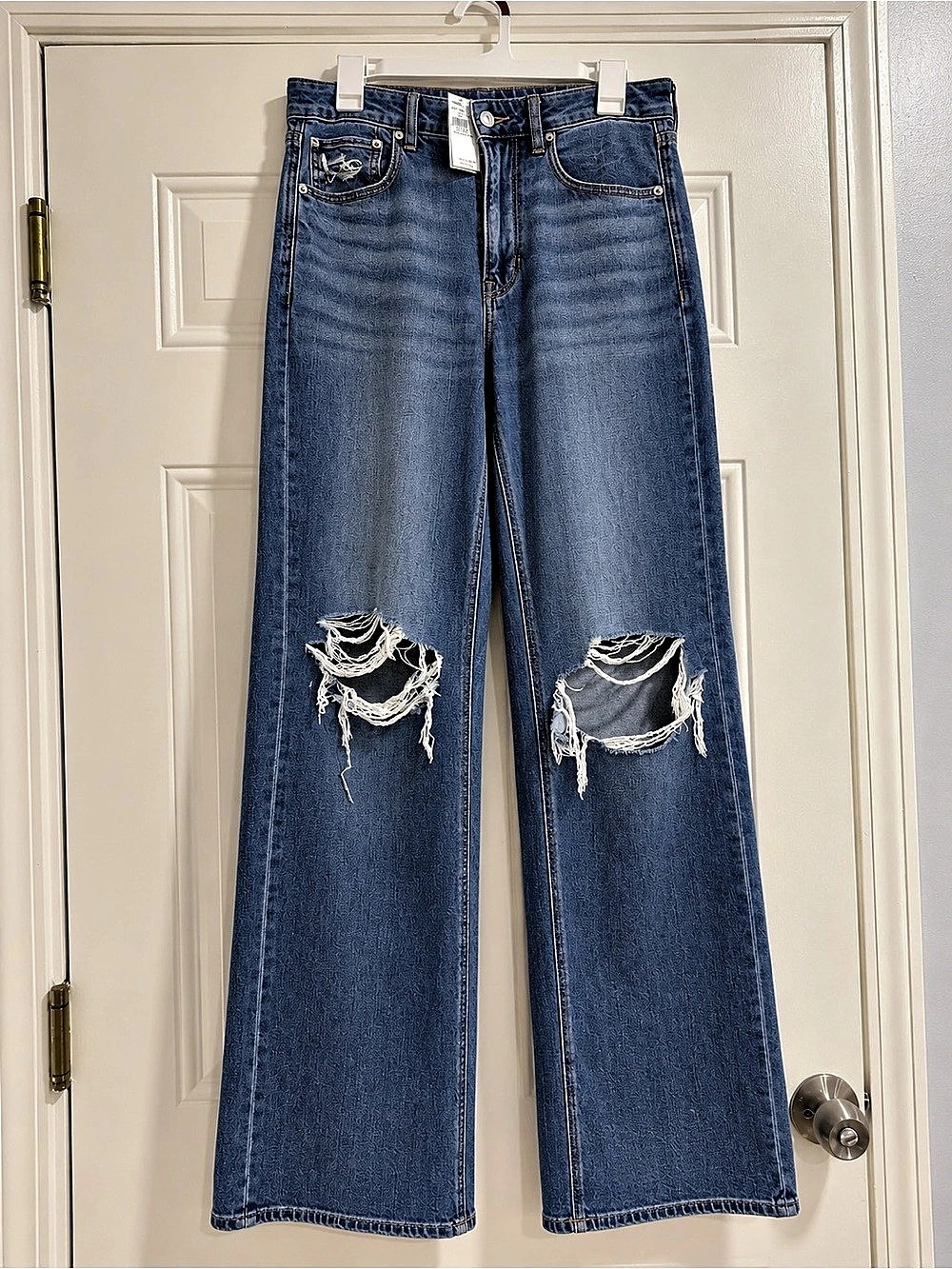 American Eagle Outfitters AE Super High-Waisted Baggy Wide-Leg Jean Jeans Blue